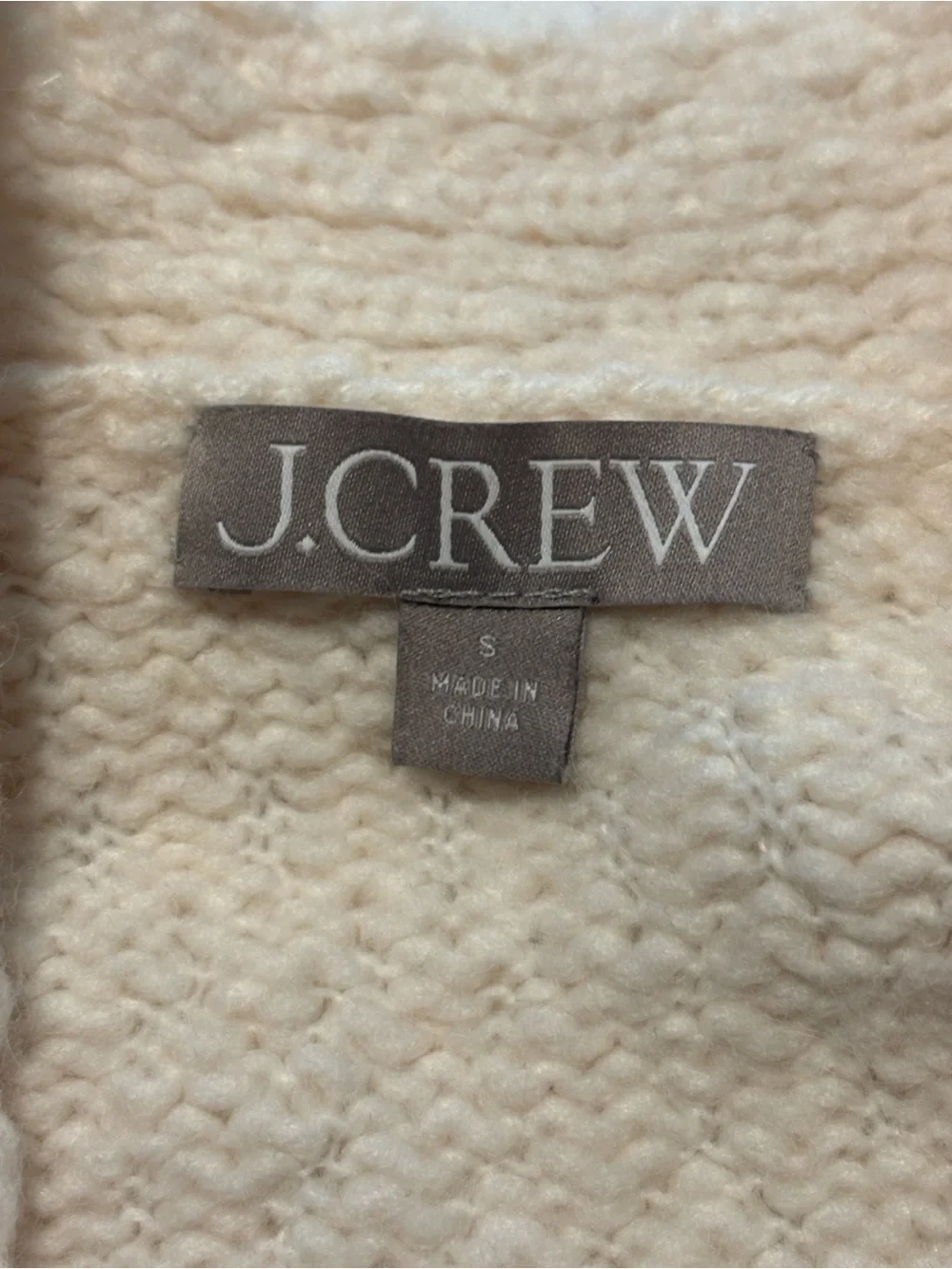 J. Crew Relaxed Cardigan in Textured Yarn Size S Cream Oversized Wool Layering